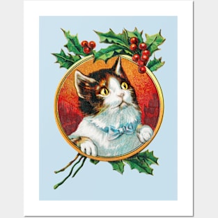 Christmas Cat Posters and Art